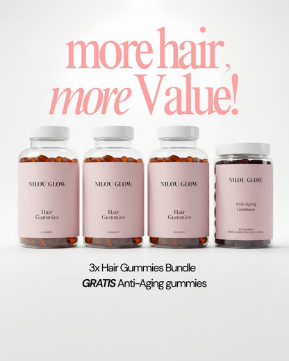 Hair Gummies Bundle | Hair Vitamin - Hair Growth (3x)