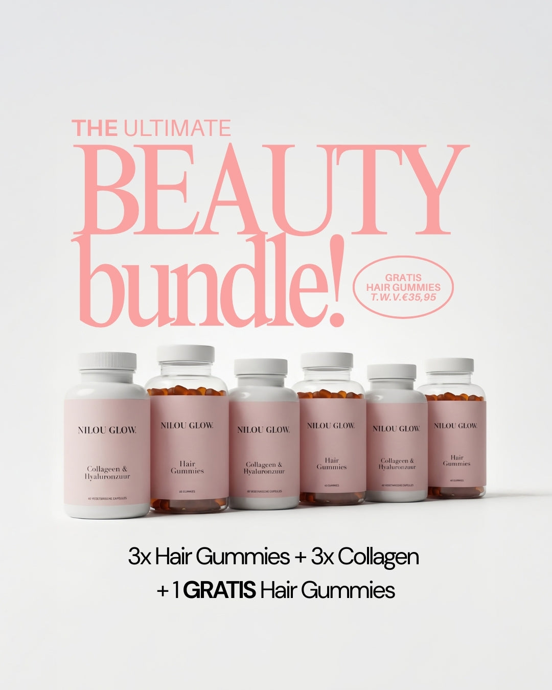The Ultimate Beauty Bundle: Beauty &amp; Hair bundel + 1 potje Gratis Hairgummies